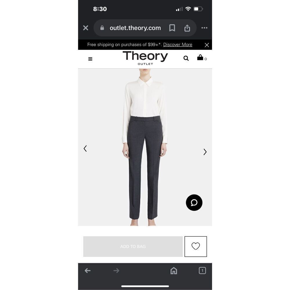 Theory Gray Boot Cut Pants